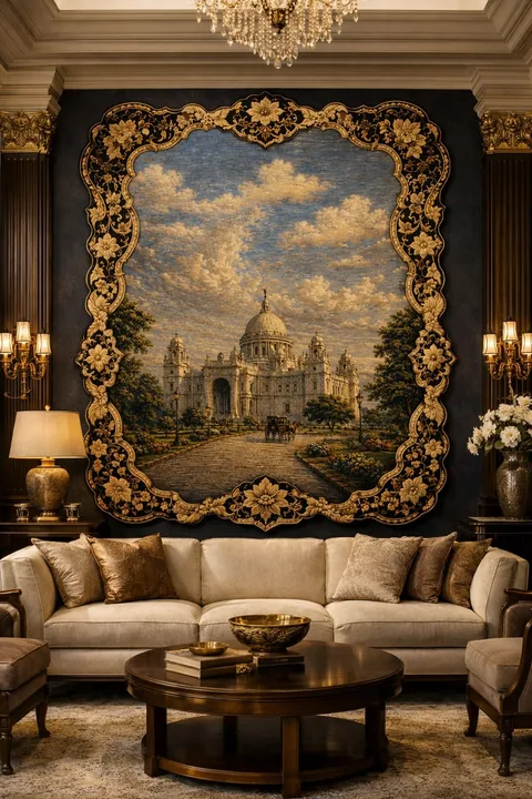 Embroidered heritage textile artwork