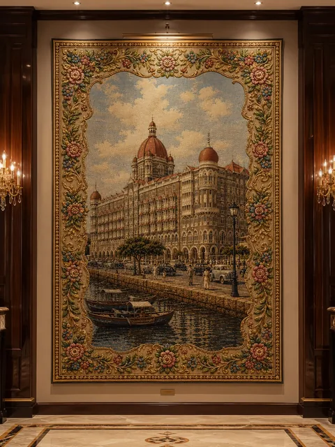 Embroidered heritage textile artwork