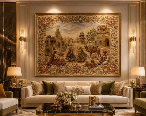 Embroidered heritage textile artwork