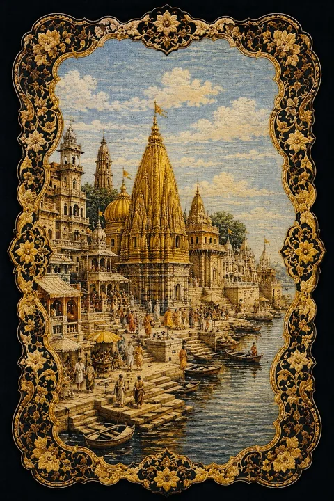 Traditional gold embroidered artwork
